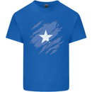 Torn Somalia Flag Somalian Day Football Kids T-Shirt Childrens Royal Blue