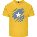 Torn Somalia Flag Somalian Day Football Kids T-Shirt Childrens Yellow