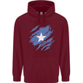 Torn Somalia Flag Somalian Day Football Mens 80% Cotton Hoodie Maroon