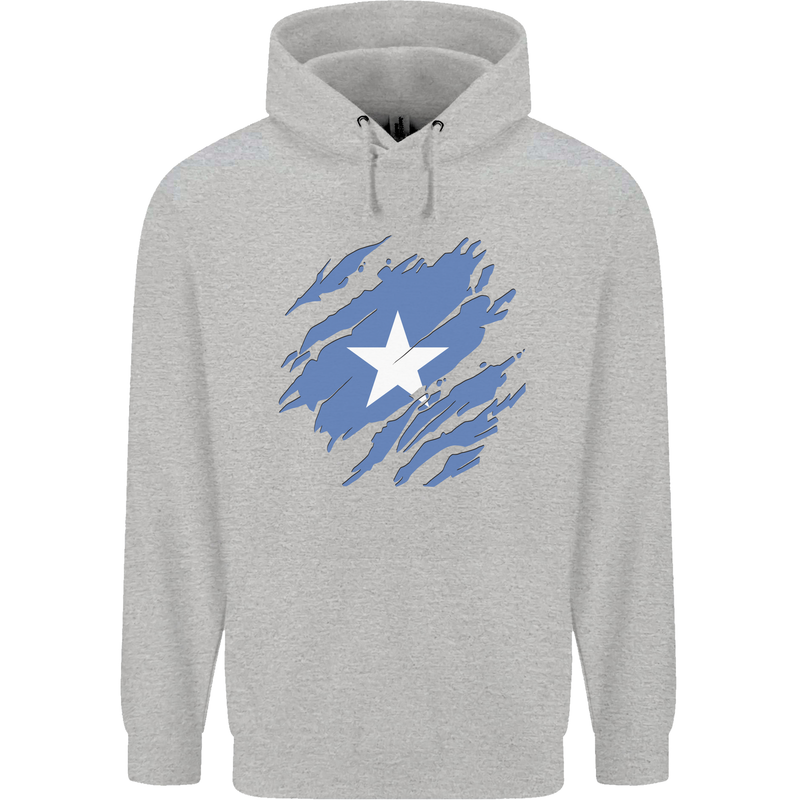 Torn Somalia Flag Somalian Day Football Mens 80% Cotton Hoodie Sports Grey