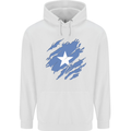 Torn Somalia Flag Somalian Day Football Mens 80% Cotton Hoodie White