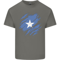 Torn Somalia Flag Somalian Day Football Mens Cotton T-Shirt Tee Top Charcoal