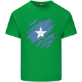 Torn Somalia Flag Somalian Day Football Mens Cotton T-Shirt Tee Top Irish Green