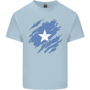 Torn Somalia Flag Somalian Day Football Mens Cotton T-Shirt Tee Top Light Blue