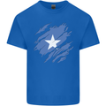 Torn Somalia Flag Somalian Day Football Mens Cotton T-Shirt Tee Top Royal Blue