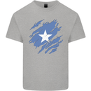 Torn Somalia Flag Somalian Day Football Mens Cotton T-Shirt Tee Top Sports Grey