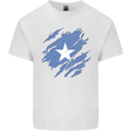 Torn Somalia Flag Somalian Day Football Mens Cotton T-Shirt Tee Top White