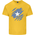 Torn Somalia Flag Somalian Day Football Mens Cotton T-Shirt Tee Top Yellow
