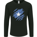 Torn Somalia Flag Somalian Day Football Mens Long Sleeve T-Shirt Black