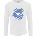 Torn Somalia Flag Somalian Day Football Mens Long Sleeve T-Shirt White