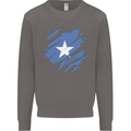 Torn Somalia Flag Somalian Day Football Mens Sweatshirt Jumper Charcoal