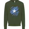 Torn Somalia Flag Somalian Day Football Mens Sweatshirt Jumper Forest Green
