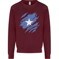 Torn Somalia Flag Somalian Day Football Mens Sweatshirt Jumper Maroon