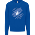 Torn Somalia Flag Somalian Day Football Mens Sweatshirt Jumper Royal Blue
