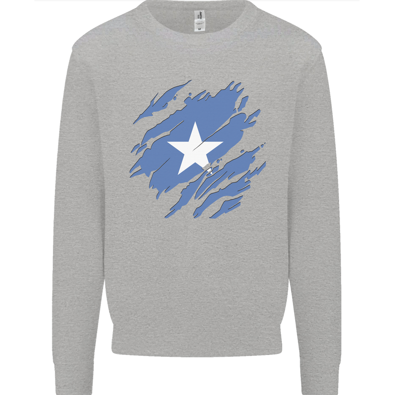 Torn Somalia Flag Somalian Day Football Mens Sweatshirt Jumper Sports Grey