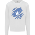 Torn Somalia Flag Somalian Day Football Mens Sweatshirt Jumper White