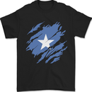 Torn Somalia Flag Somalian Day Football Mens T-Shirt 100% Cotton Black