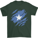 Torn Somalia Flag Somalian Day Football Mens T-Shirt 100% Cotton Forest Green