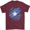 Torn Somalia Flag Somalian Day Football Mens T-Shirt 100% Cotton Maroon