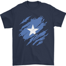 Torn Somalia Flag Somalian Day Football Mens T-Shirt 100% Cotton Navy Blue
