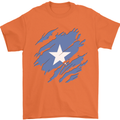 Torn Somalia Flag Somalian Day Football Mens T-Shirt 100% Cotton Orange