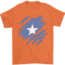Torn Somalia Flag Somalian Day Football Mens T-Shirt 100% Cotton Orange