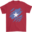 Torn Somalia Flag Somalian Day Football Mens T-Shirt 100% Cotton Red