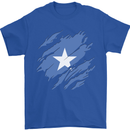 Torn Somalia Flag Somalian Day Football Mens T-Shirt 100% Cotton Royal Blue