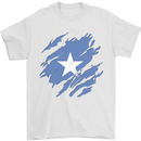 Torn Somalia Flag Somalian Day Football Mens T-Shirt 100% Cotton White