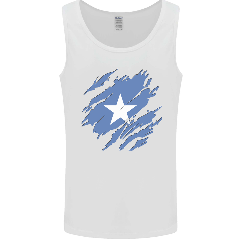 Torn Somalia Flag Somalian Day Football Mens Vest Tank Top White