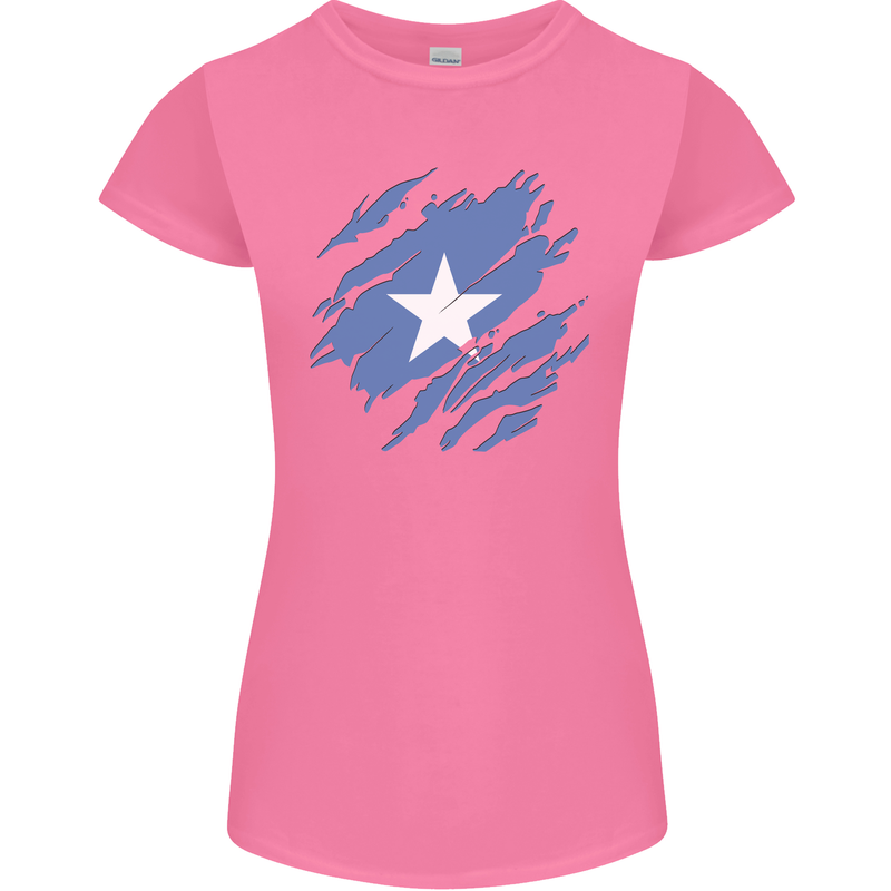Torn Somalia Flag Somalian Day Football Womens Petite Cut T-Shirt Azalea