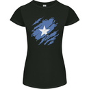 Torn Somalia Flag Somalian Day Football Womens Petite Cut T-Shirt Black