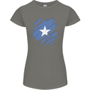 Torn Somalia Flag Somalian Day Football Womens Petite Cut T-Shirt Charcoal