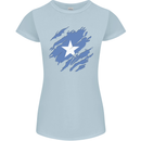 Torn Somalia Flag Somalian Day Football Womens Petite Cut T-Shirt Light Blue