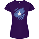 Torn Somalia Flag Somalian Day Football Womens Petite Cut T-Shirt Purple