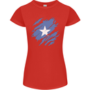 Torn Somalia Flag Somalian Day Football Womens Petite Cut T-Shirt Red