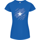 Torn Somalia Flag Somalian Day Football Womens Petite Cut T-Shirt Royal Blue