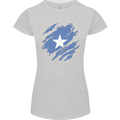 Torn Somalia Flag Somalian Day Football Womens Petite Cut T-Shirt Sports Grey