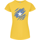 Torn Somalia Flag Somalian Day Football Womens Petite Cut T-Shirt Yellow