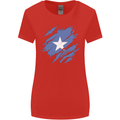 Torn Somalia Flag Somalian Day Football Womens Wider Cut T-Shirt Red