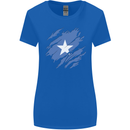 Torn Somalia Flag Somalian Day Football Womens Wider Cut T-Shirt Royal Blue