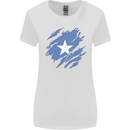 Torn Somalia Flag Somalian Day Football Womens Wider Cut T-Shirt White