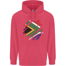 Torn South African Flag Africa Day Football Childrens Kids Hoodie Heliconia