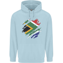 Torn South African Flag Africa Day Football Childrens Kids Hoodie Light Blue