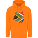 Torn South African Flag Africa Day Football Childrens Kids Hoodie Orange