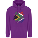 Torn South African Flag Africa Day Football Childrens Kids Hoodie Purple