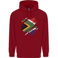 Torn South African Flag Africa Day Football Childrens Kids Hoodie Red