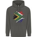 Torn South African Flag Africa Day Football Childrens Kids Hoodie Storm Grey