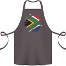Torn South African Flag Africa Day Football Cotton Apron 100% Organic Dark Grey