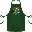 Torn South African Flag Africa Day Football Cotton Apron 100% Organic Forest Green